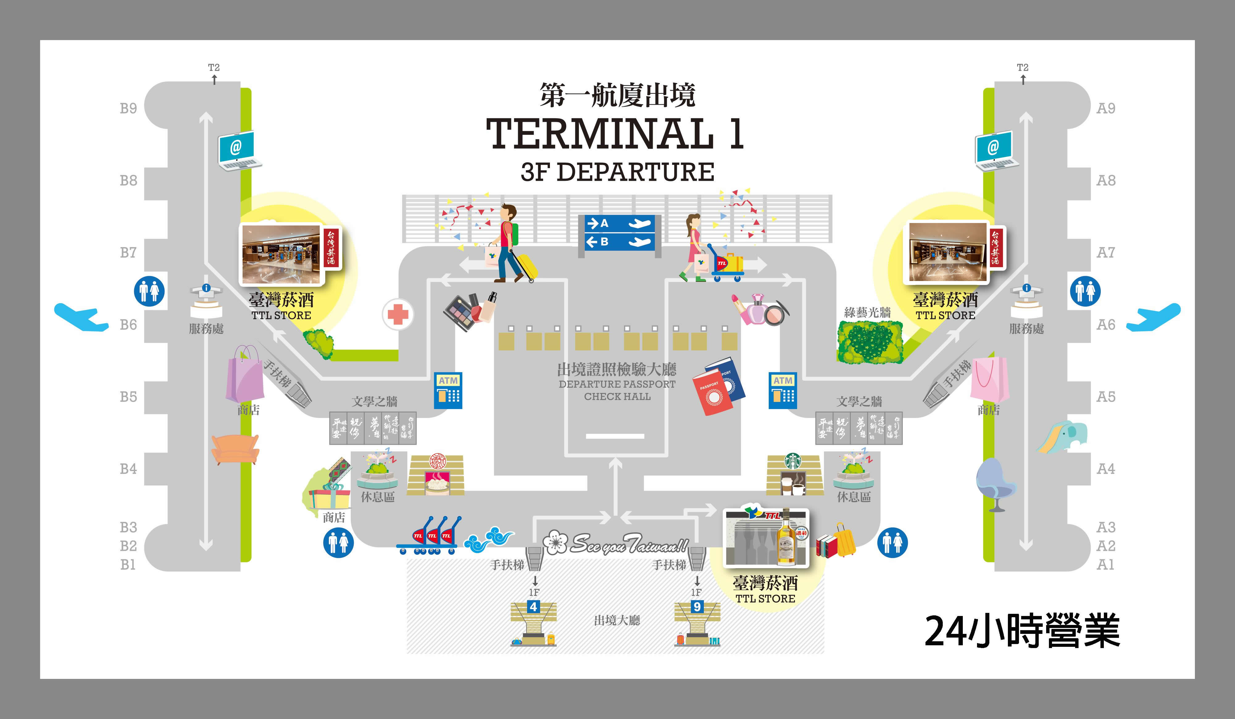 First terminal exit map